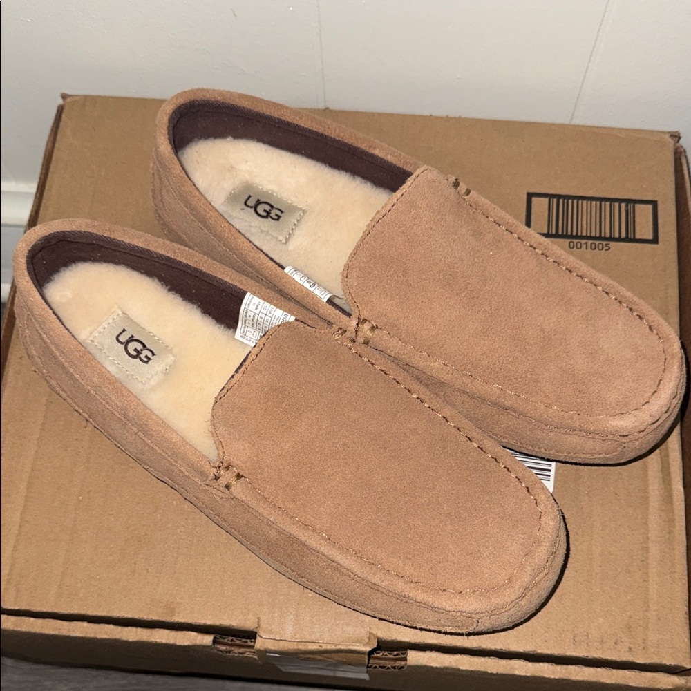 UGG Men's Brown Suede Slip-Ons